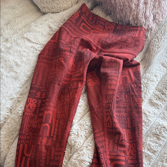 Lululemon Athletica Red Textured Leggings - Picture 5 of 5